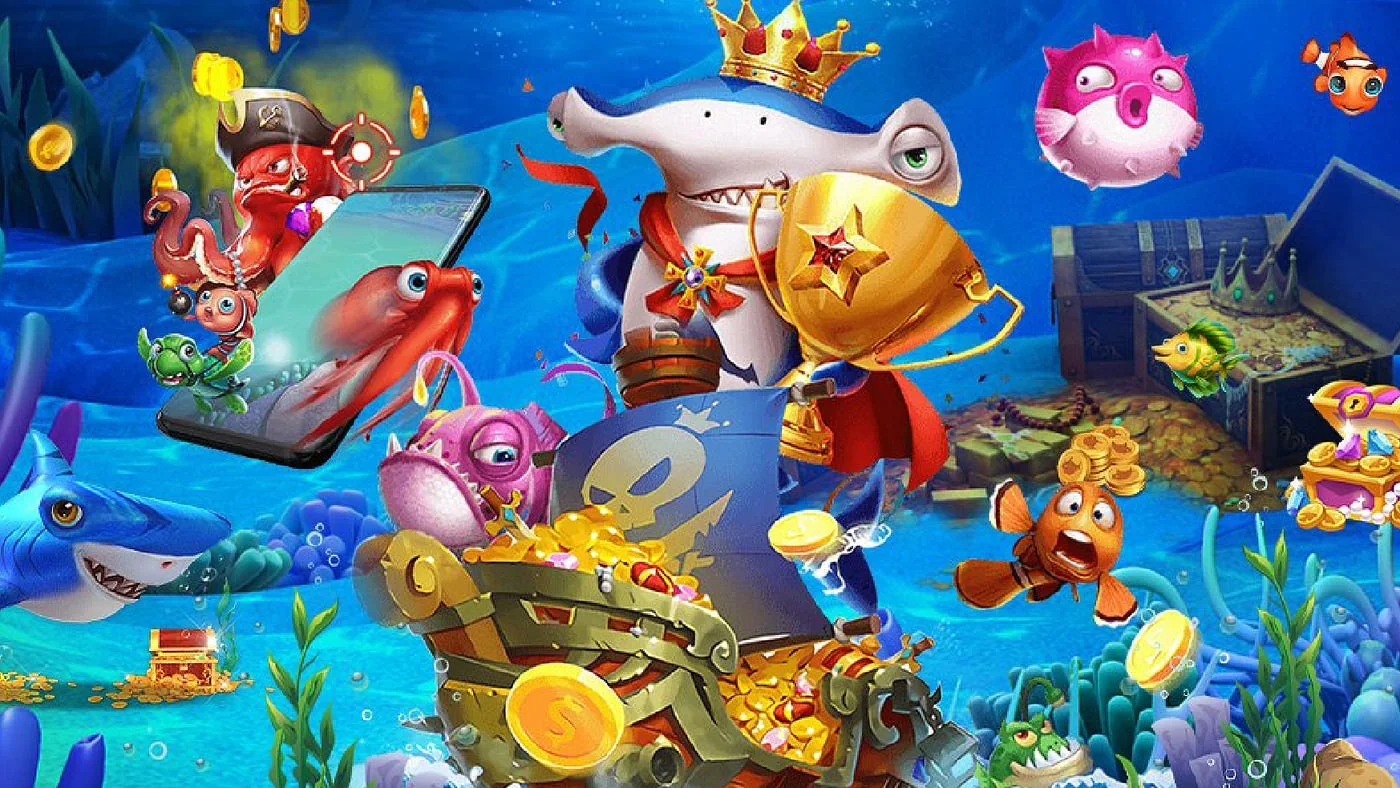 Adegan permainan tembak ikan di lobi OLXSLOT