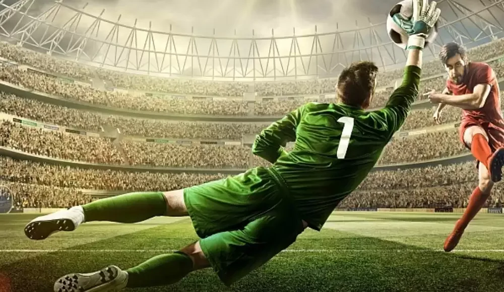 Ilustrasi pertandingan olahraga pada layar digital