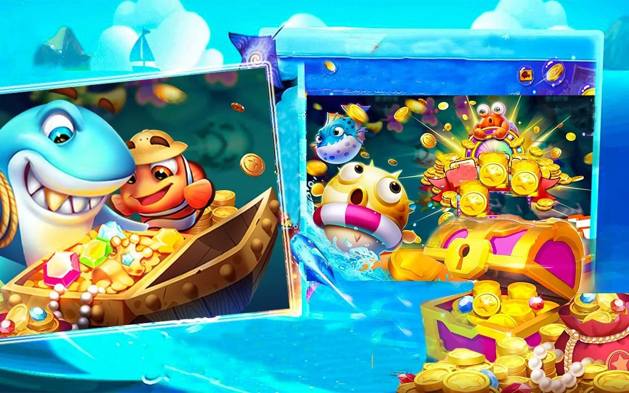 Layar permainan tembak ikan bertema bawah laut di OLXSLOT